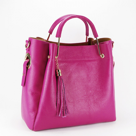 Femei - Geanta din piele naturala B-8993 122 Fucsia