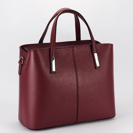 Noutati - Geanta mare bordeaux din piele naturala B-8922 M6