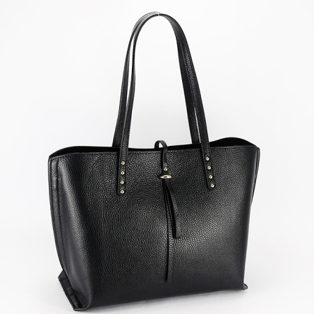 Femei - Geanta mare neagra din piele naturala B-1740 M8