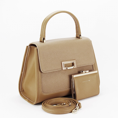 Femei - Geanta Premium cu portofel Chris Belle B-CB2420-1 11, Camel