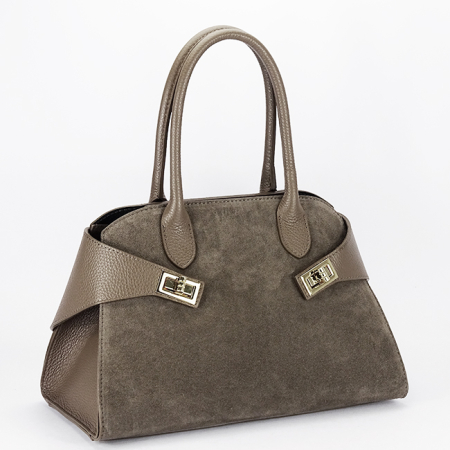 Posete - Geanta maro taupe din piele naturala B-1895 130