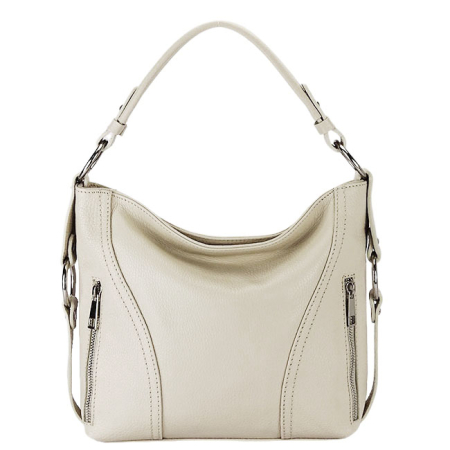 Nők - VIlágos bézs valódi bőr táska 8931 124