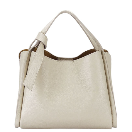 Nők - Bézs közepes méretű bőrtáska 8905 128