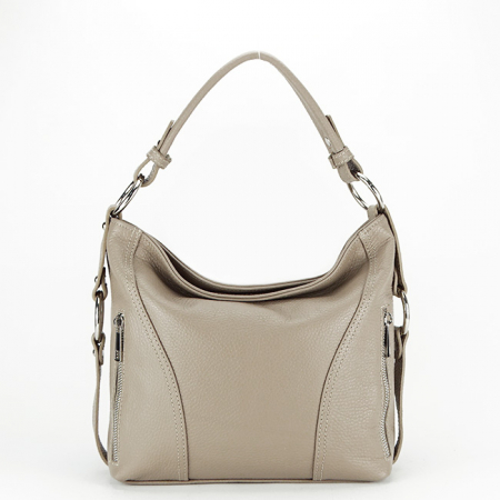 Valódi bőr - Közepes valódi bőr táska 8931 124 Bézs