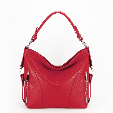 Valódi bőr - Piros valódi bőr kistáska 8931 124