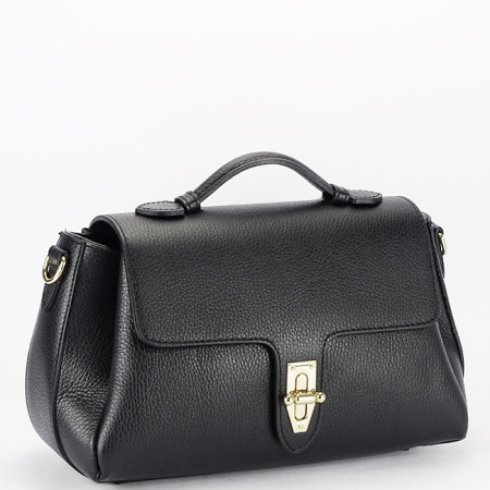 Femei - Geanta medie neagra din piele naturala B-8910 131