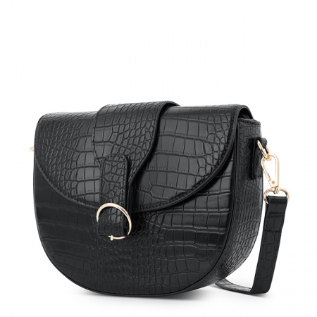 Femei - Geanta dama cu imprimeu reptila B-R0780-C014 Negru