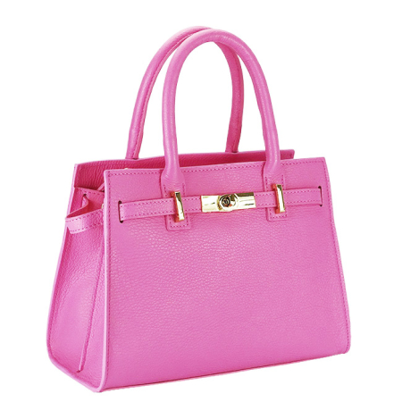 Genti mici - Geanta medie din piele naturala barbie roz B-1727 122