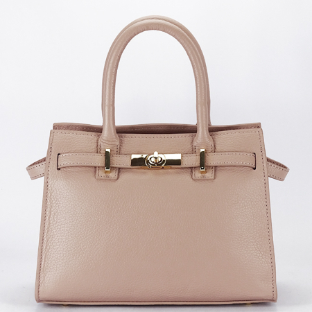 Nők - Világos rózsaszín valódi bőr közepes táska 1727 122