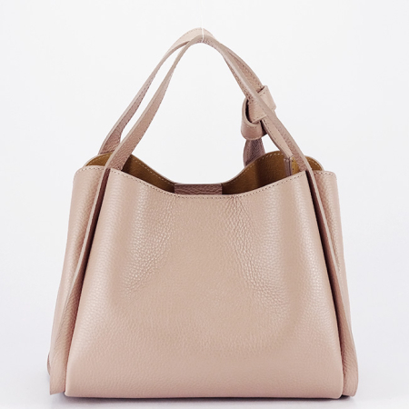 Nők - Világos rózsaszín valódi bőrtáska 8905 128