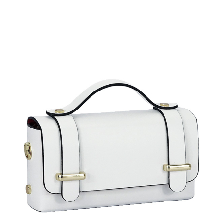 Clutch - Geanta mica alba din piele naturala B-1870 06