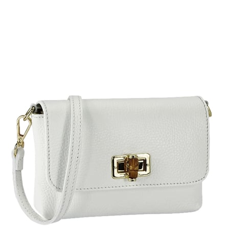 Clutch - Geanta mica alba din piele naturala B-2052 06