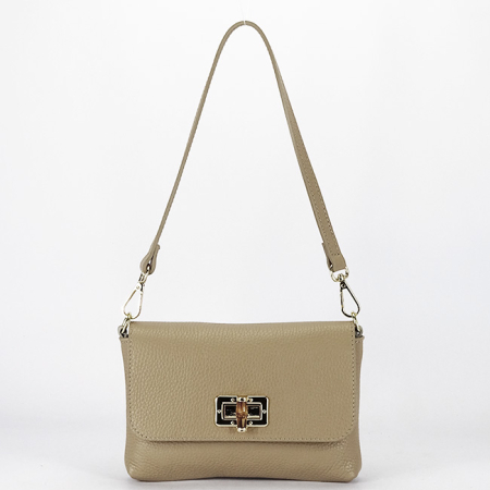 Clutch - Geanta mica bej taupe din piele naturala B-2052 06