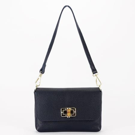 Clutch - Geanta mica bleumarin din piele naturala B-2052 06