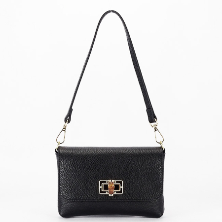 Clutch - Geanta mica neagra din piele naturala B-2052 06