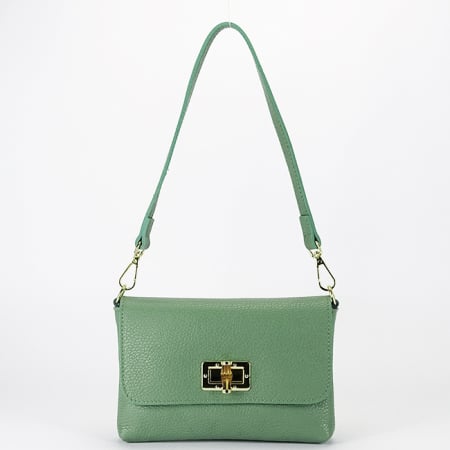 Clutch - Geanta mica verde menta din piele naturala B-2052 06