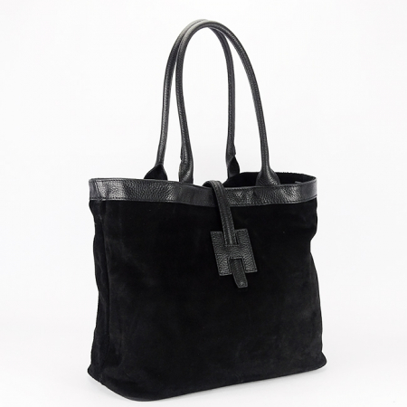 Femei - Geanta mare neagra dama din piele naturala B-1896 M9
