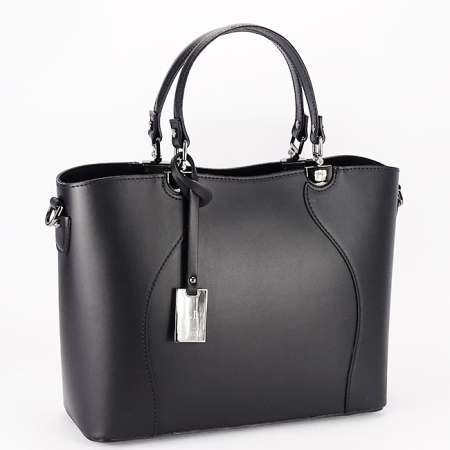 Noutati - Geanta neagra din piele naturala B-1424A 125