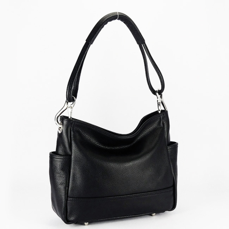 Posete - Geanta neagra din piele naturala B-2047 123