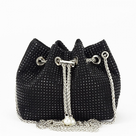 Femei - Geanta eleganta cu pietricele, Neagra B-625 05