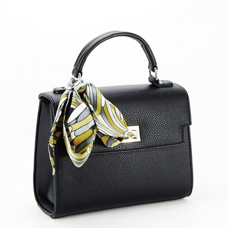 Femei - Geanta neagra FLORA&Co cu esarfa B-F9002 14