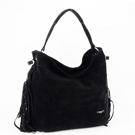Femei - Geanta neagra Flora&CO Paris cu franjuri B-F7518 M4