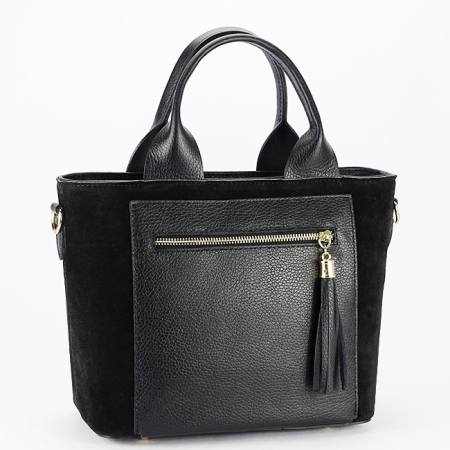 Femei - Geanta neagra medie din piele naturala B-1918 M9
