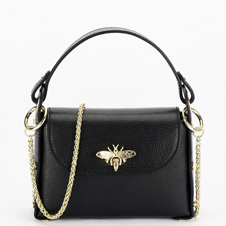 Valódi bőr - Fekete valódi bőr táska 1602 122