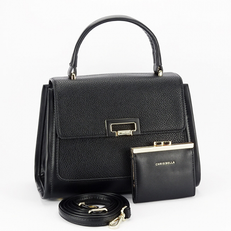Femei - Geanta Premium cu portofel  chris Bella B-CB2420-1, Negru