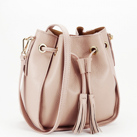 Femei - Geanta din piele naturala tip sac B-1110 125, Roz