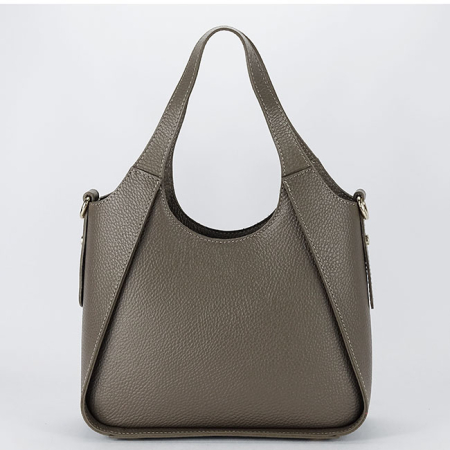 Genti piele - Geanta taupe medie din piele naturala B-8907 128