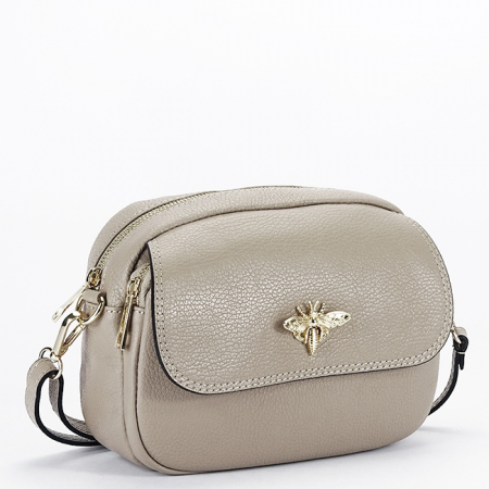 Femei - Geanta taupe mica din piele naturala B-1530 120
