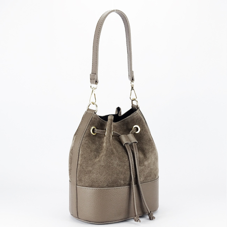 Femei - Geanta taupe tip sac din piele naturala B-1313 M9