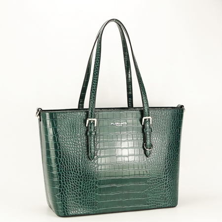 Femei - Geanta verde inchis de talie mare B-X9527 11