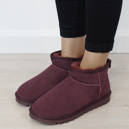 Ghete - Ghete bordo din piele naturala B-W5821 118