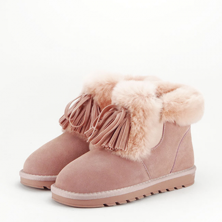 Ghete - Ghete roz din piele naturala cu blanita B-603 114