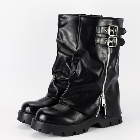 Cizme si botine - Cizme negre dama casual B-7656A 19