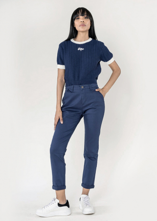 Femei - Pantaloni bleumarin Chino Nina Carter B-J250 M10