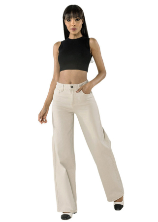 Oferte Speciale - Pantaloni crem Evazati Nina Carter B-J251-25 M9