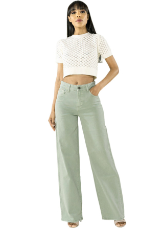 Pantaloni - Pantaloni verzi Evazati Nina Carter B-J251-22 M9