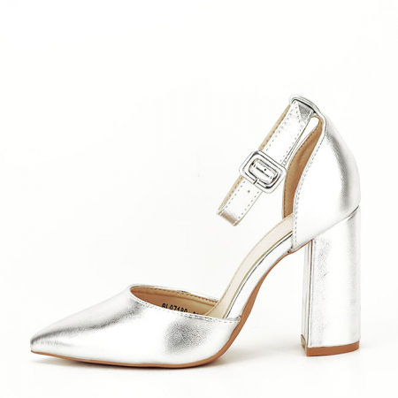 Femei - Pantofi eleganti decupati lateral B-BLQ7180 01, Argintiu