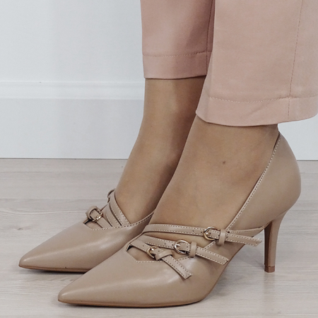 Pantofi - Pantofi eleganti kaki deschis B-5509 01