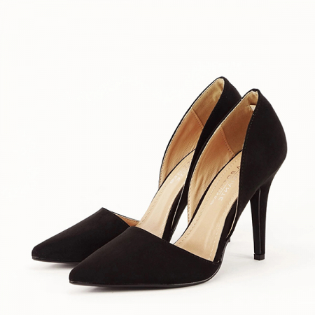 Oferta de iarna - Pantofi negri decupati Antonia 04