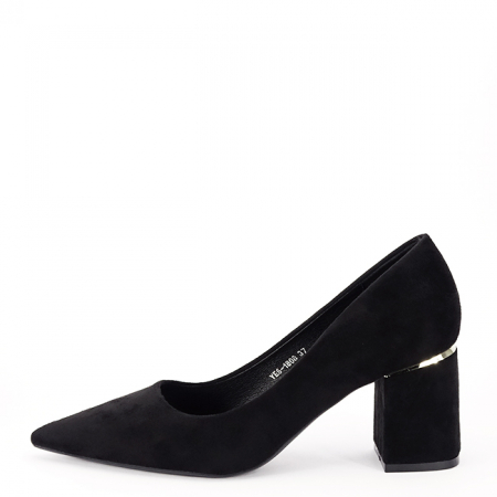 Femei - Pantofi eleganti din velur ecologic B-YES-1808 02, Negru