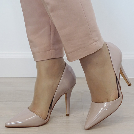 Pantofi - Pantofi nude de lac decupati B-BLJY1835 03