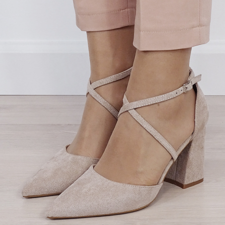 Sandale - Pantofi nude eleganti B-8709. 01