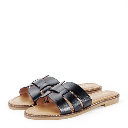 Femei - Papuci negri casual B-BSL8870