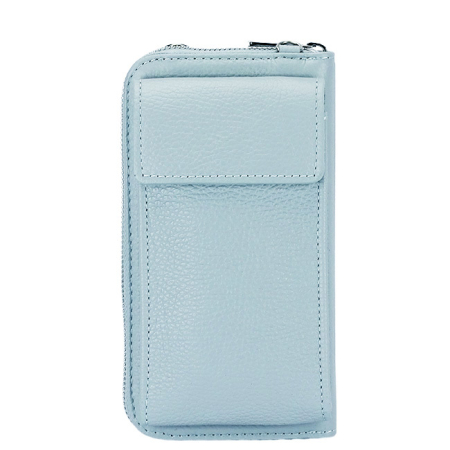 Portofele - Kék valódi bőr pénztárca és telefontartó 8971 07