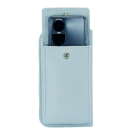 Oferta de iarna - Portofel si port telefon din piele naturala albastru B-8971 07