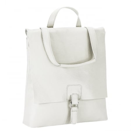 Rucsacuri - Rucsac 2 in 1 alb din piele naturala B-5974-28 M11